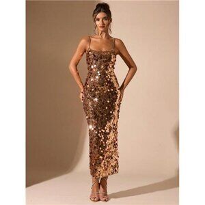 Women's Sexy Backless‎ Sequin Spaghetti Strap